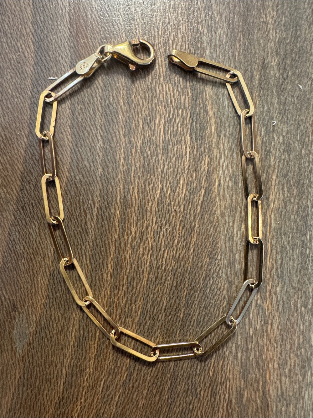 Dyadema Paperclip Chain Bracelet 7 inches 18kt over Sterling Silver 925